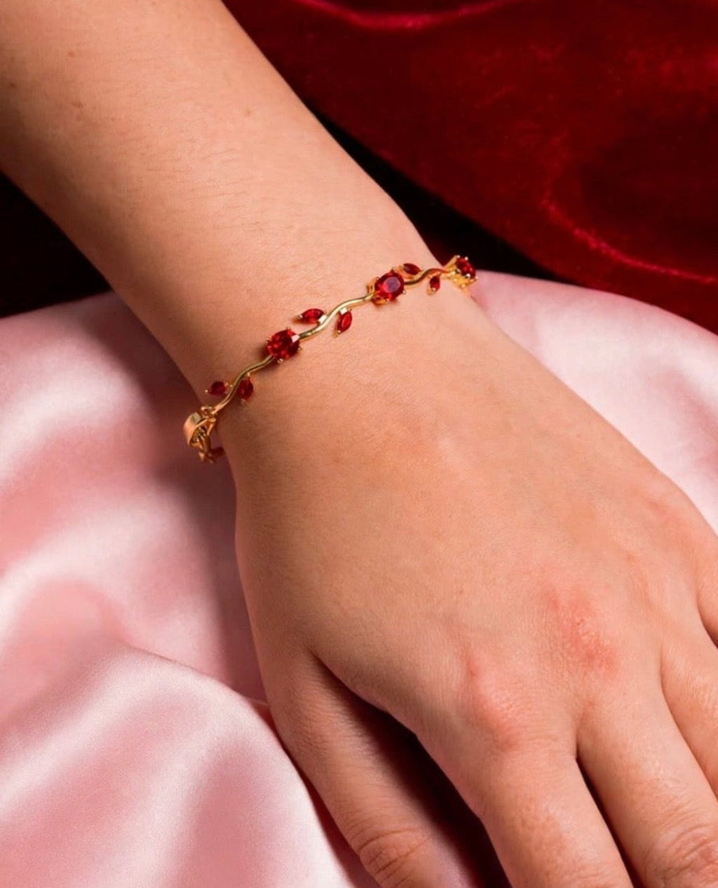 Ruby Vine Tulip Bracelet