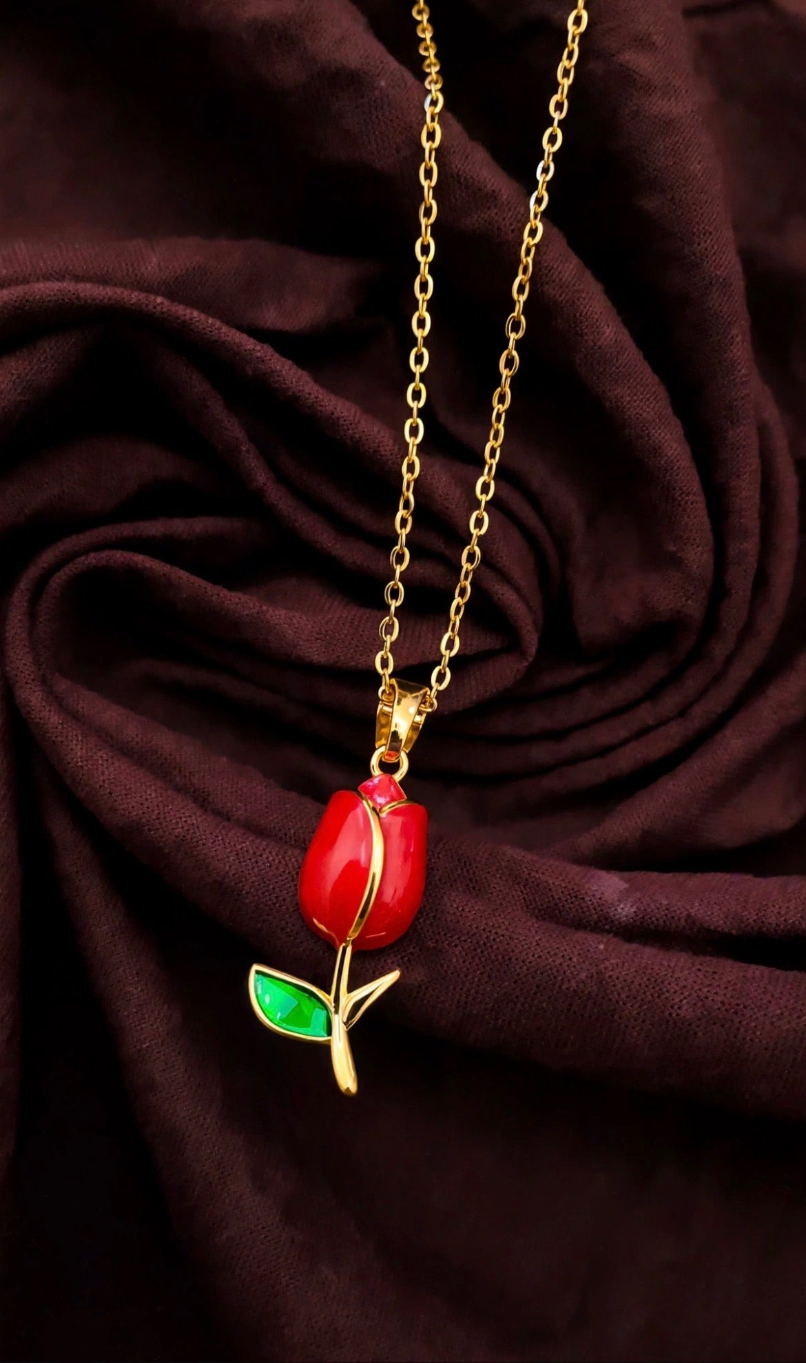 Lady Bug Red Tulip Pendent