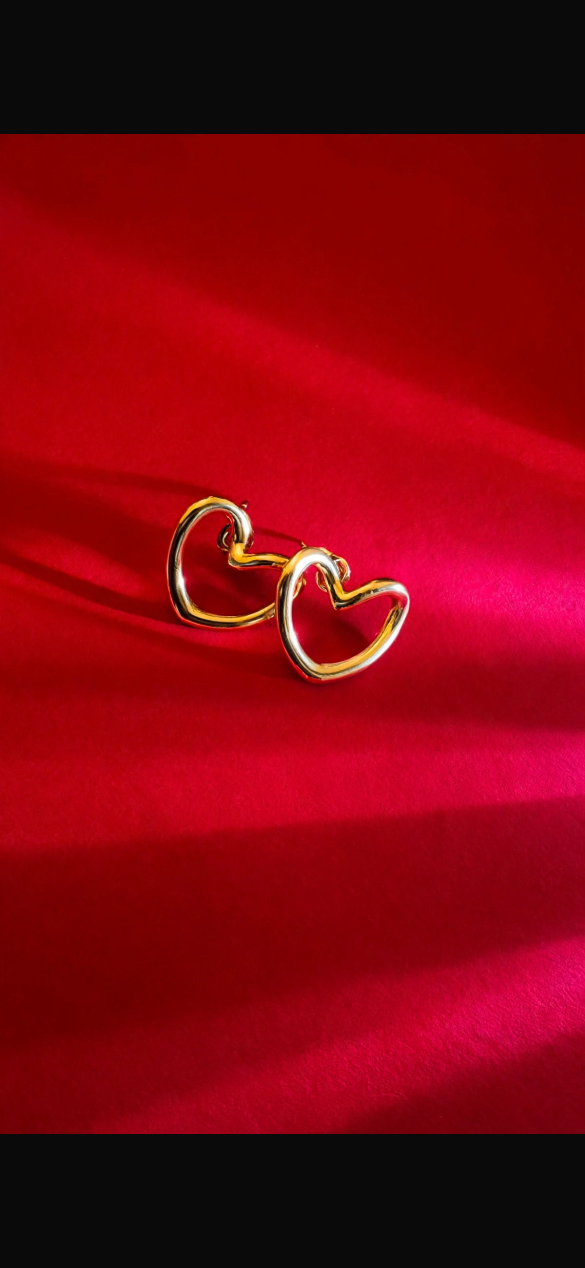 Open Heart Gold Hoop Earrings