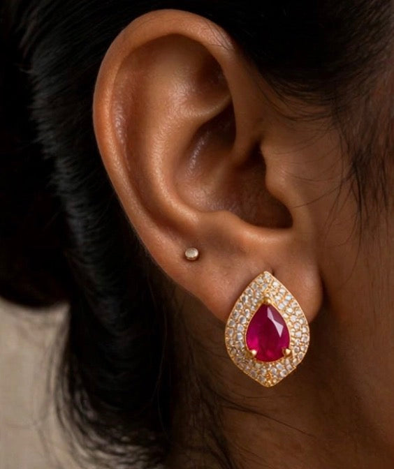 Red Royal Pendant & Earring Set