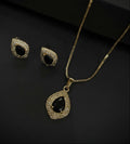 Black Royal Pendant & Earring Set