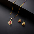 Red Royal Pendant & Earring Set
